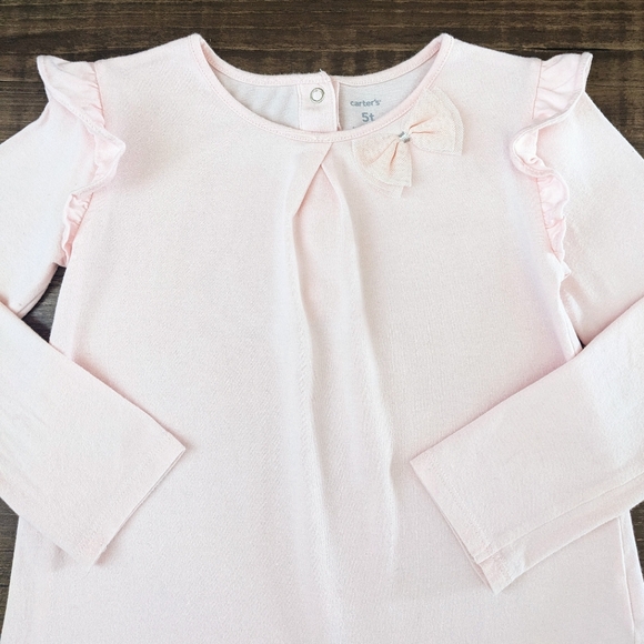 Carter's Pink Bow Tee Shirt - Picture 2 of 8